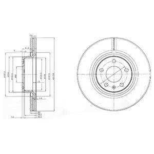 Вентильований гальмівний диск delphi BG3942