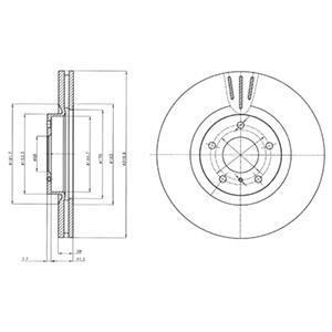 Вентилируемый тормозной диск delphi BG4107
