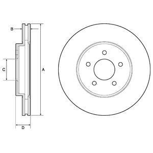Вентильований гальмівний диск delphi BG4120