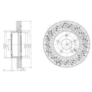 Вентильований гальмівний диск delphi BG4142C
