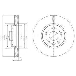 Вентильований гальмівний диск delphi BG4191-C