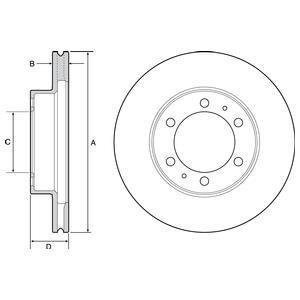 Вентильований гальмівний диск delphi BG4557