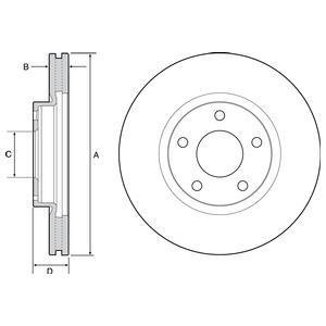 Вентильований гальмівний диск delphi BG4562C