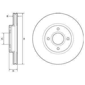Вентильований гальмівний диск delphi BG4569C