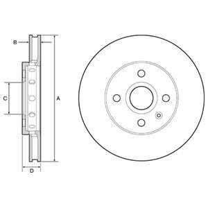 Вентилируемый тормозной диск delphi BG4647C