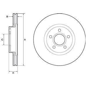 Вентильований гальмівний диск delphi BG4676C