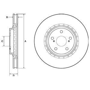 Вентильований гальмівний диск delphi BG4691C