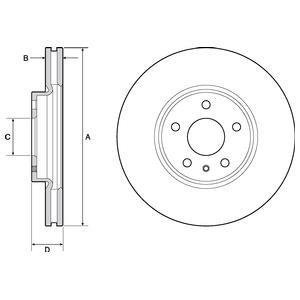 Вентилируемый тормозной диск delphi BG4702C