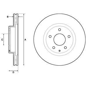 Вентилируемый тормозной диск delphi BG4713C