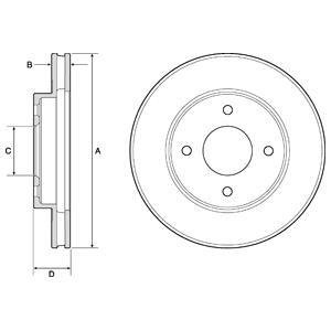 Вентилируемый тормозной диск delphi BG4742C