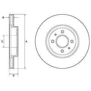 Вентилируемый тормозной диск delphi BG4743C