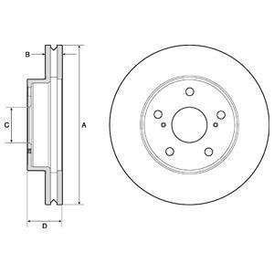 Вентильований гальмівний диск delphi BG4758C