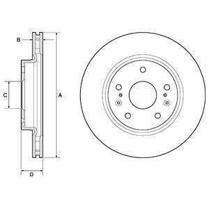 Вентилируемый тормозной диск delphi BG4764C