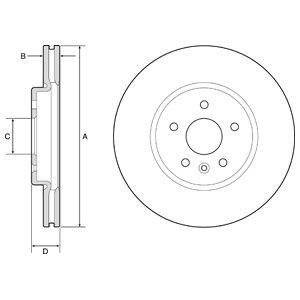 Вентильований гальмівний диск delphi BG4783C