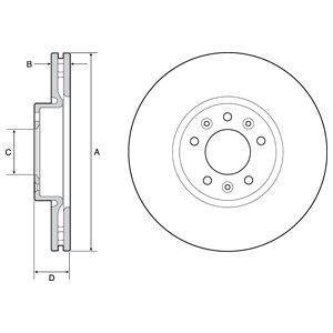 Вентилируемый тормозной диск delphi BG4805C