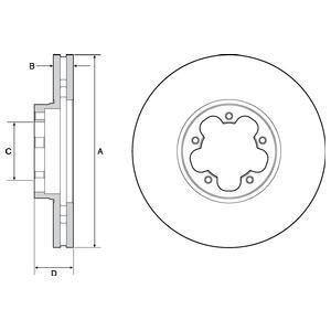 Вентилируемый тормозной диск delphi BG9142C