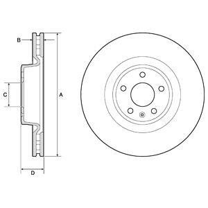 Вентилируемый тормозной диск delphi BG9173C