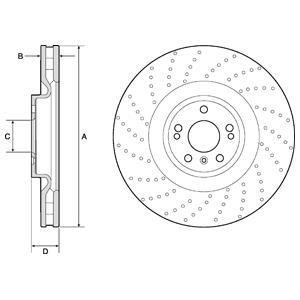 Вентильований гальмівний диск delphi BG9185C
