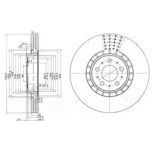 Вентильований гальмівний диск delphi BG9783C