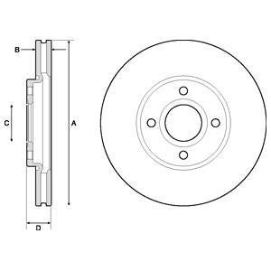 Вентилируемый тормозной диск delphi BG4715C