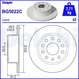 Гальмівний диск delphi BG5022C