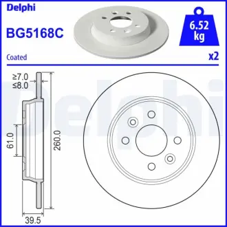 Гальмівний диск delphi BG5168C
