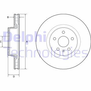 Вентилируемый тормозной диск delphi BG9220C