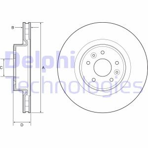 Вентилируемый тормозной диск delphi BG9232C