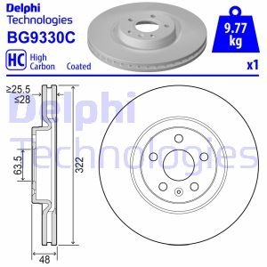Вентилируемый тормозной диск delphi BG9330C