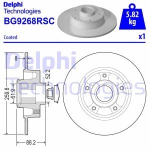 Гальмівний диск з підшипником delphi BG9268RSC