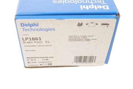 Передні тормозні (гальмівні) колодки delphi LP1861