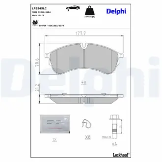 Передние тормозные колодки delphi LP3545LC