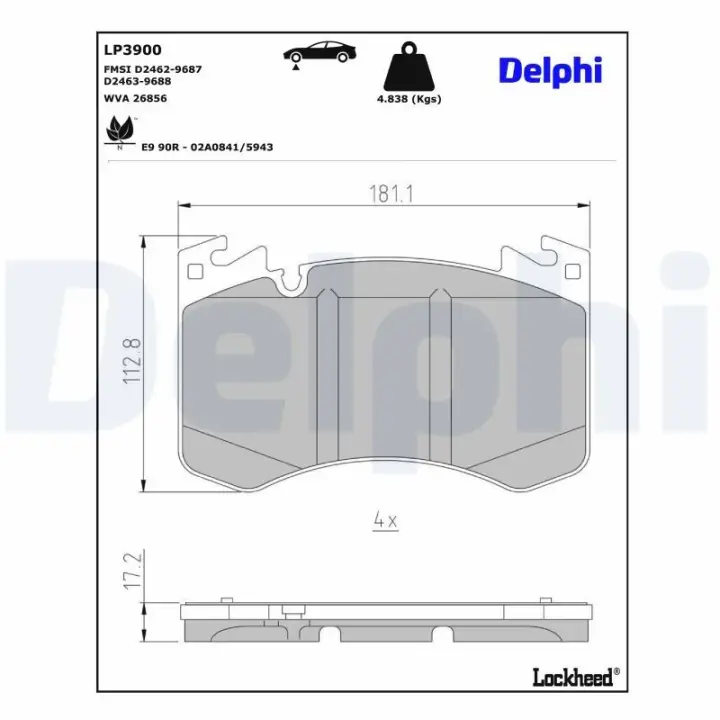 Передні тормозні (гальмівні) колодки Delphi LP3900 (фото 1)