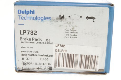 Передние тормозные колодки delphi LP782