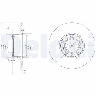 Передний тормозной диск delphi BG2259