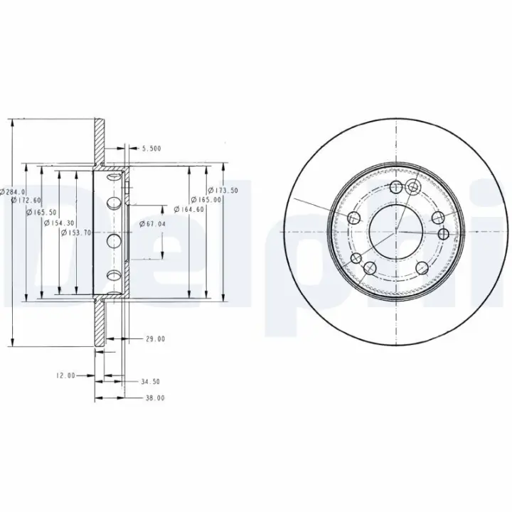 Передний тормозной диск delphi BG2314