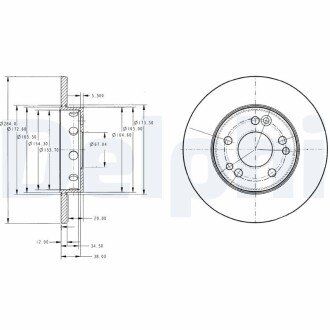 Передний тормозной диск delphi BG2314