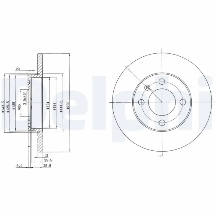 Тормозной диск delphi BG2116C