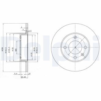 Тормозной диск delphi BG2117 на Фольксваген Джетта 2