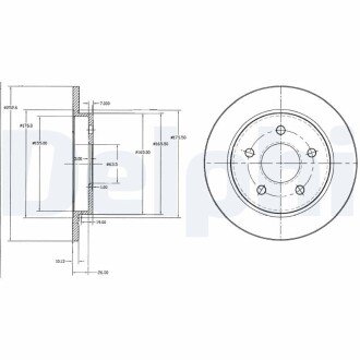 Тормозной диск delphi BG2332 на Форд Скорпио 1