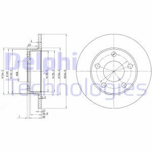 Тормозной диск delphi BG2520