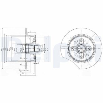 Гальмівний диск delphi BG2571 на Опель Аскона