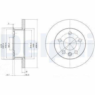 Тормозной диск delphi BG2716