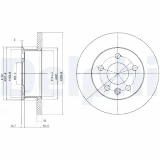 Тормозной диск delphi BG2716