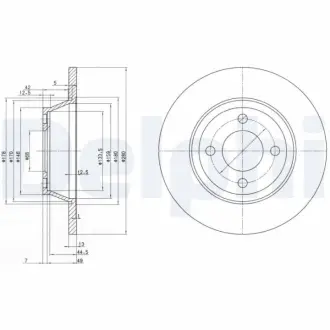 Тормозной диск delphi BG2783