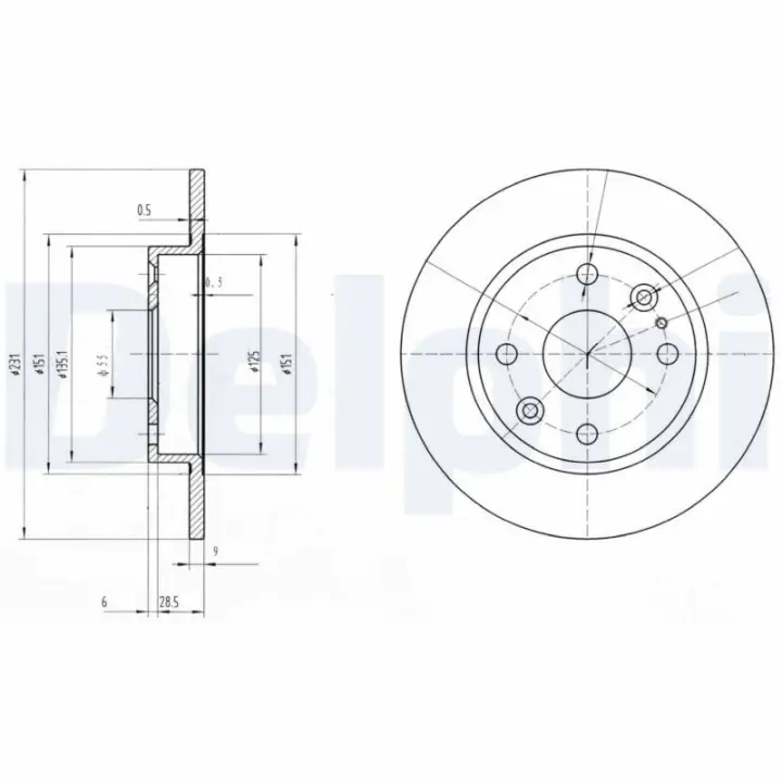 Тормозной диск delphi BG2803
