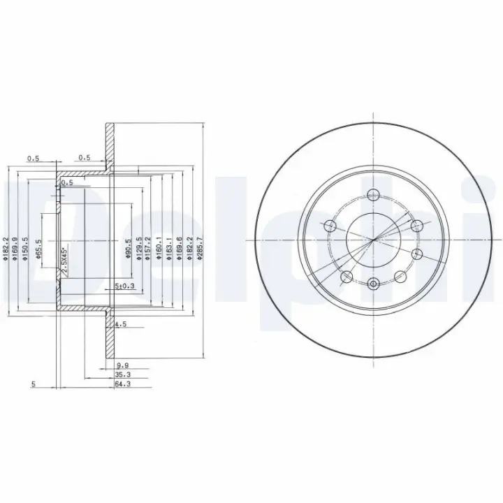 Тормозной диск delphi BG3274C
