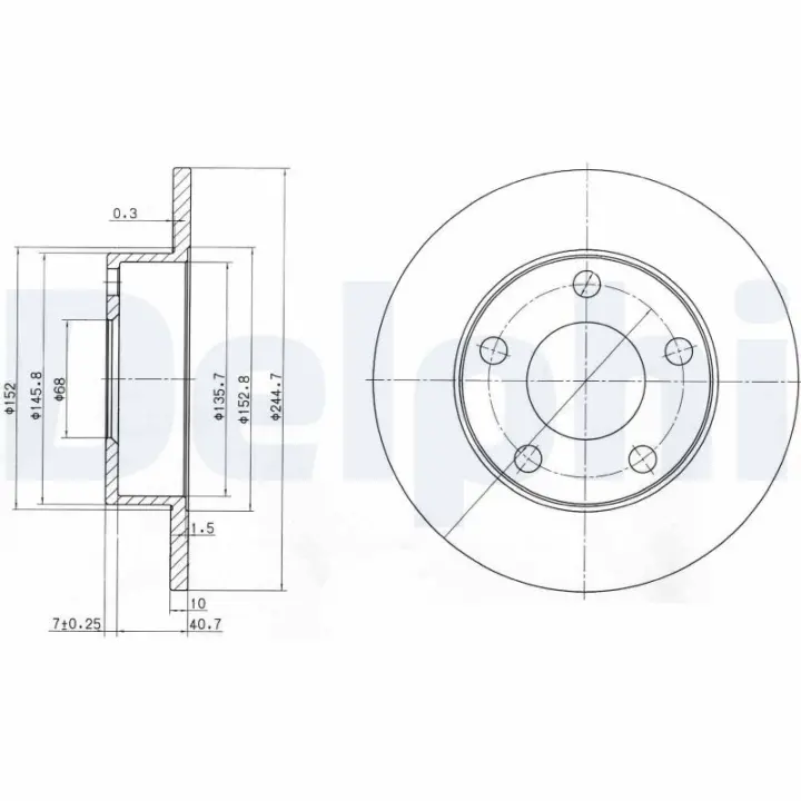 Тормозной диск delphi BG3381C