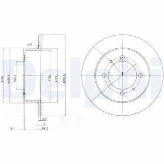 Тормозной диск delphi BG3609