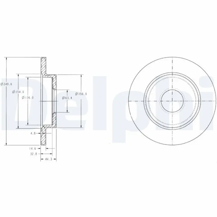 Тормозной диск delphi BG3673C